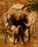 Jungle Elephants Poster by Jonnie Chardonn