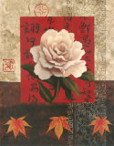 White Chinese Rose Posters by T. C. Chiu