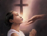 Girls Prayer Black Affiches par T. C. Chiu