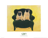 Katie and Daisy the Pugs Prints by Carol Dillon