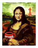 Starbucks with Mona Lisa Reproduction procédé giclée par Leone Ardo