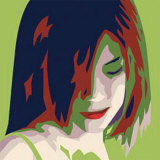 The Girl from Okinawa in Green Art by Javier Palacios