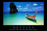 Destiny Boat on Beach Motivational Poster Prints