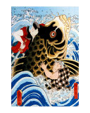 Samurai Wrestling Giant Koi Lámina giclée Samurai Wrestling Giant Koi Lámina giclée