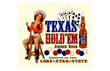 Texas Hold 'Em Amber Beer Giclee Print