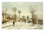 Snowy Road, Louveciennes Giclee Print by Camille Pissarro