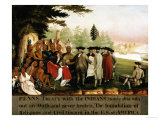 Penn's Treaty with the Indians reproduction procédé giclée par Edward Hicks