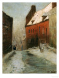 A Winter Street Scene, Montreuil Giclee Print by Fritz Thaulow