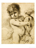 Putto au vase reproduction procédé giclée par Guercino (Giovanni Francesco Barbieri) 