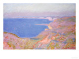 On the Cliffs Near Dieppe, Sunset Reproduction procédé giclée par Claude Monet