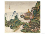 Blue and Green Landscapes Giclee Print by Li Qing