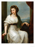 Portrait of the Artist, Seated Three-Quarter Length in a White Dress and Green Shawl Giclee Print by Angelica Kauffmann