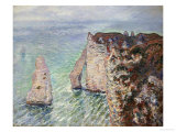 L'Aiguille and the Porte D'Eval, Etretat, 1886 Giclee Print by Claude Monet