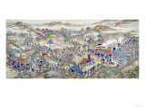 Large Handscroll Painted in Ink and Colours on Silk Depicting a Battle Scene Giclee Print Large Handscroll Painted in Ink and Colours on Silk Depicting a Battle Scene Giclee Print