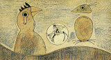 Komposition in Ocker und Blau Sammlerdrucke von Max Ernst