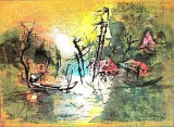 Village au Bord du Lac Collectable Print by Lebadang 