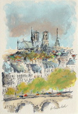 Paris, Panorama Sur Notre Dame Collectable Print by Urbain Huchet