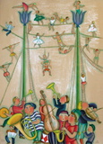 Au Cirque - les Trapezistes Sammlerdrucke von Francoise Deberdt