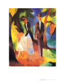Leute Am Blauen See, 1913 Kunstdrucke von Auguste Macke