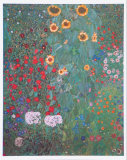 Le jardin aux tournesols Affiche par Gustav Klimt