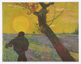 Le semeur au soleil couchant Affiches par Vincent van Gogh
