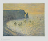 The Cliffs at Etretat Affiche par Claude Monet