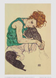 Woman Seated with Left Leg Pulled Up, 1917 Juliste tekijänä Egon Schiele