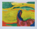 Horse in Landscape Kerättävät vedokset tekijänä Franz Marc Horse in Landscape Kerättävät vedokset tekijänä Franz Marc