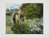 Picking Flowers, 1875 Art by Pierre-Auguste Renoir Picking Flowers, 1875 Art by Pierre-Auguste Renoir