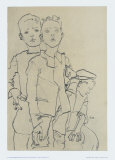 Group of Three Street-Boys, 1910 Art par Egon Schiele