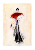 Lady Red Fan II Prints by Marilyn Robertson