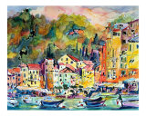 Portofino Italy Cinque Terre Giclee Print by Ginette Callaway