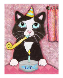 Tuxedo Cat's Birthday Party Giclee Print by Jamie Wogan Edwards
