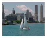 Sailboat on Chicago Harbor Fotografisk trykk av Dot Beverage Sailboat on Chicago Harbor Fotografisk trykk av Dot Beverage