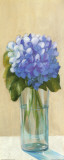 Purple Flowers in Blue Vase Posters by David Col