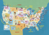 U.S.A. States and Capitals Poster von Catrina Genovese