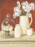 White Flowers in Pitcher with Milk Can Poster by Mar Alonso