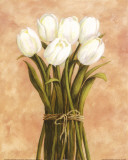 White Tulips in String Prints by Cuca Garcia