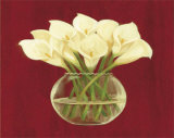 White Cala Lilies in Vase Poster by Jose Gomez