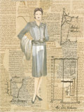 Lady in Grey Skirt and Blouse with Pattern Posters by Cuca Garcia