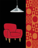 Red Chair with Light Print by Santiago Poveda