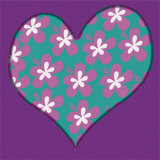 Pink Flowered Heart Print by Miriam Bedia