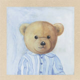 Bear with Light Blue Striped Shirt Posters par Catherine Becquer
