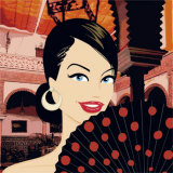 Girl with Fan Prints by Santiago Poveda