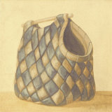 Blue and Tan Wicker Bag Posters by Mar Alonso