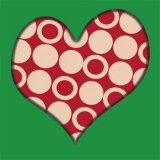 Red Circle Heart Prints by Miriam Bedia