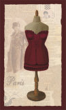 Red Paris Corset Poster by Cuca Garcia