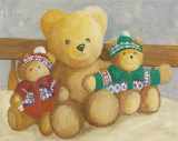 Bears with Red and Blue Sweaters Poster by Catherine Becquer