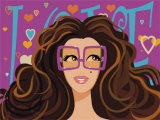 Girl with Purple Glasses Prints by Santiago Poveda