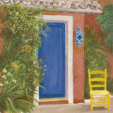 Blue Door and Yellow Chair Print by Klaus Gohlke